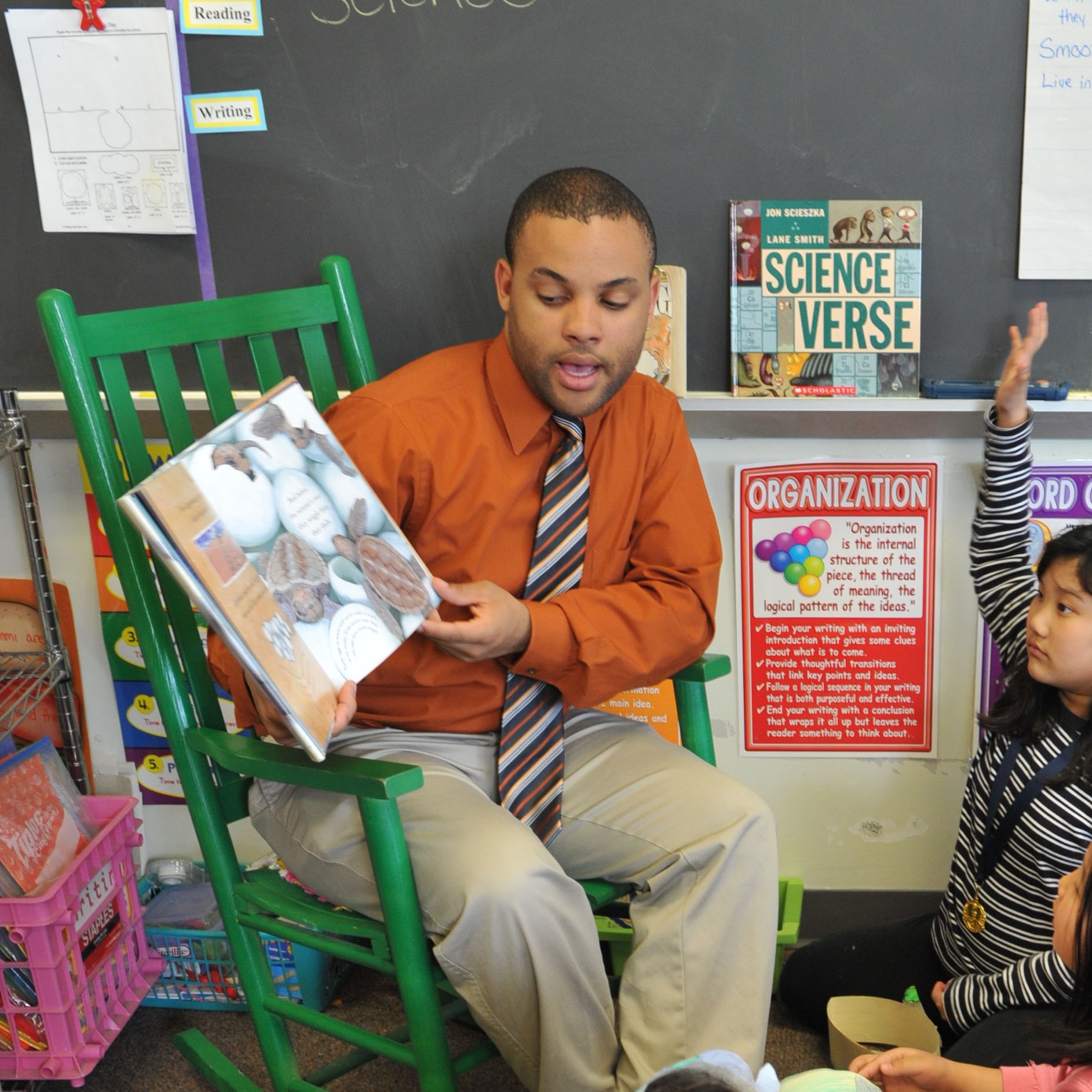 Teacher reading to students